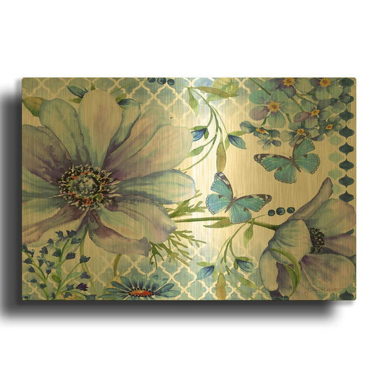 'Sheila'S Lovely Garden 2' By Jean Plout Gold Metal Wall Art