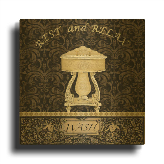 'Sink A' By Jean Plout Gold Metal Wall Art