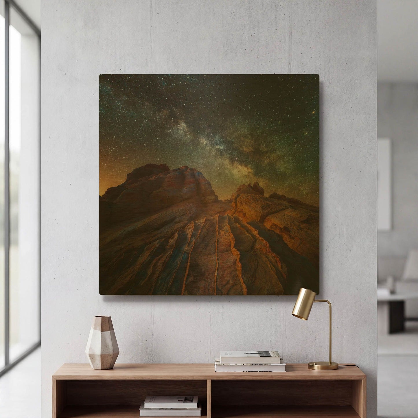 'The Martian Landscape copy' By Darren White Gold Metal Wall Art