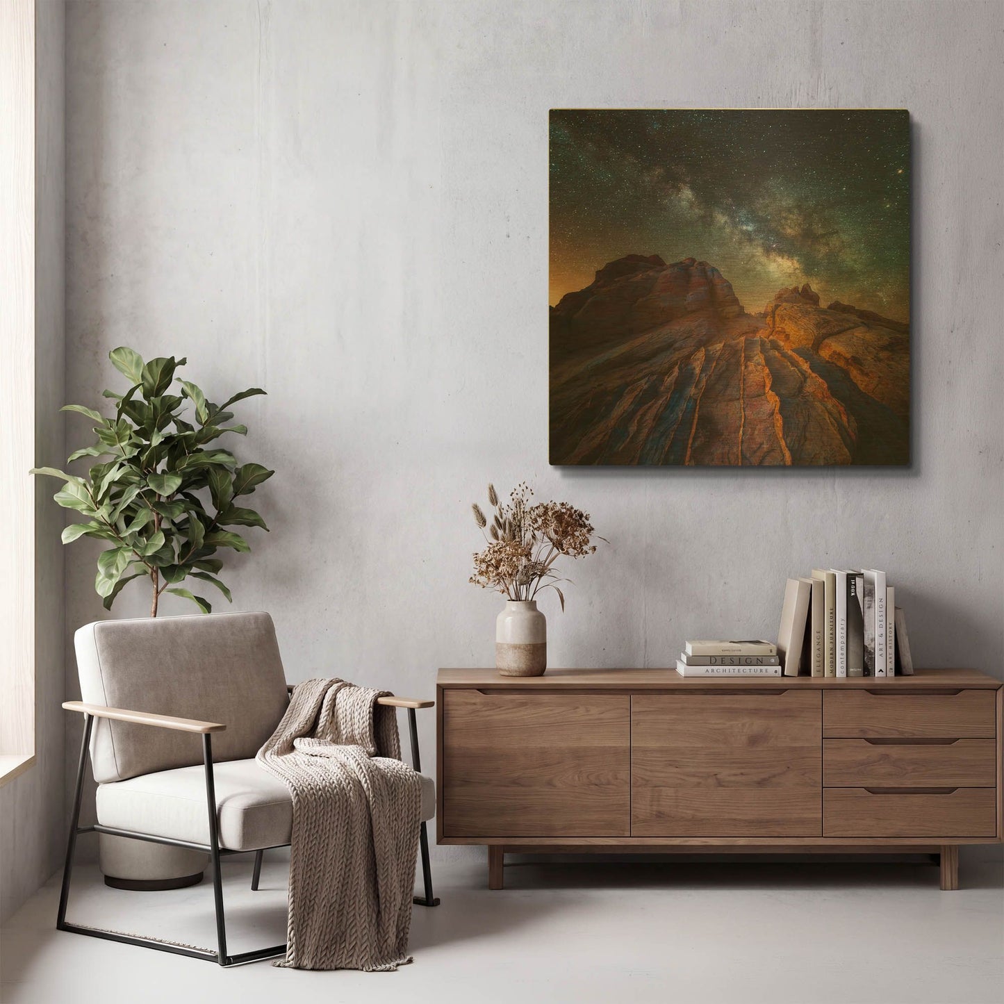 'The Martian Landscape copy' By Darren White Gold Metal Wall Art