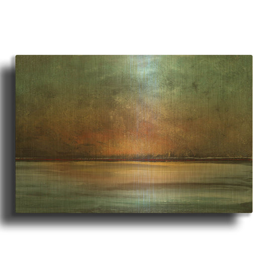 'Soothing Sunset Landscape' By Jean Plout Gold Metal Wall Art
