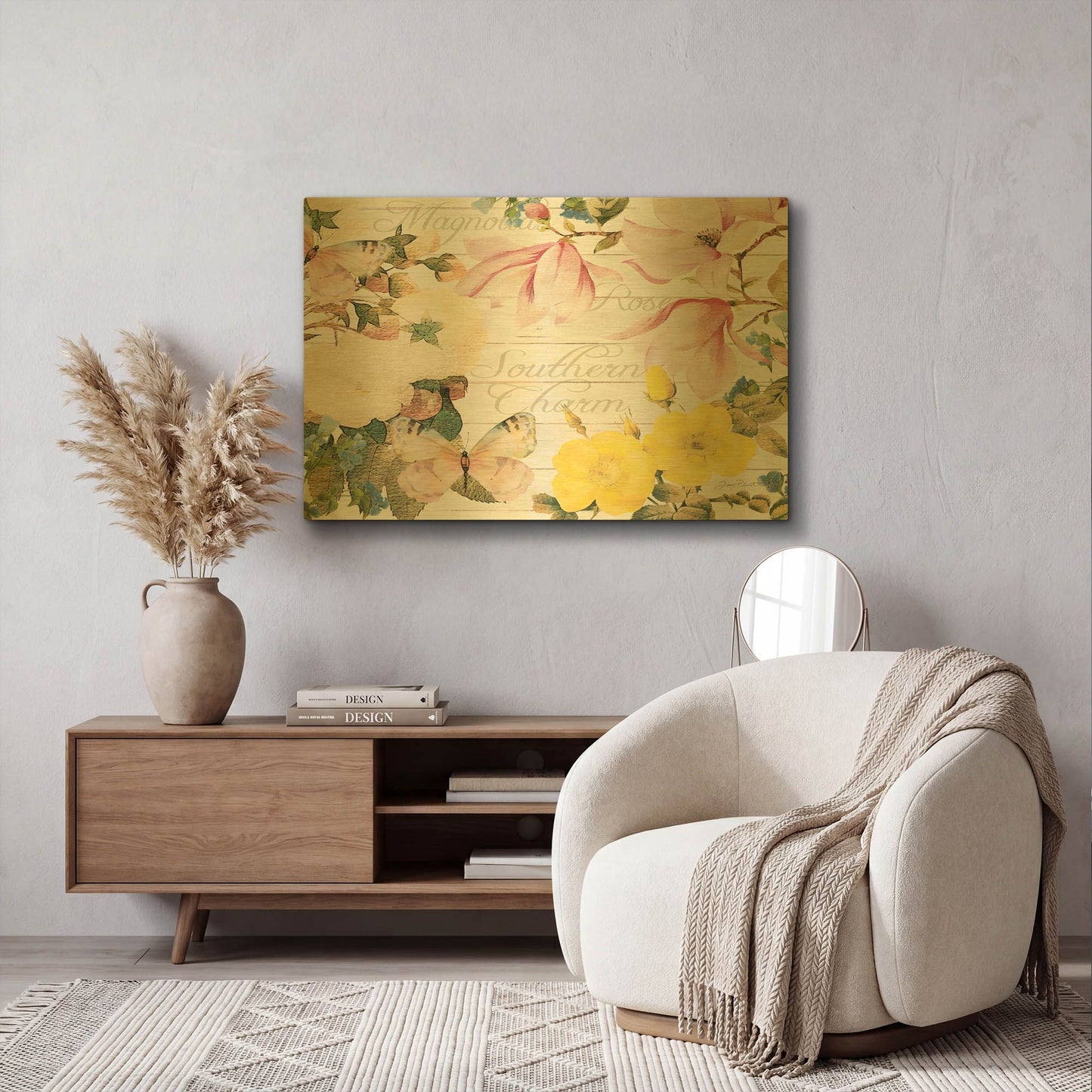 'Southern Charm' By Jean Plout Gold Metal Wall Art