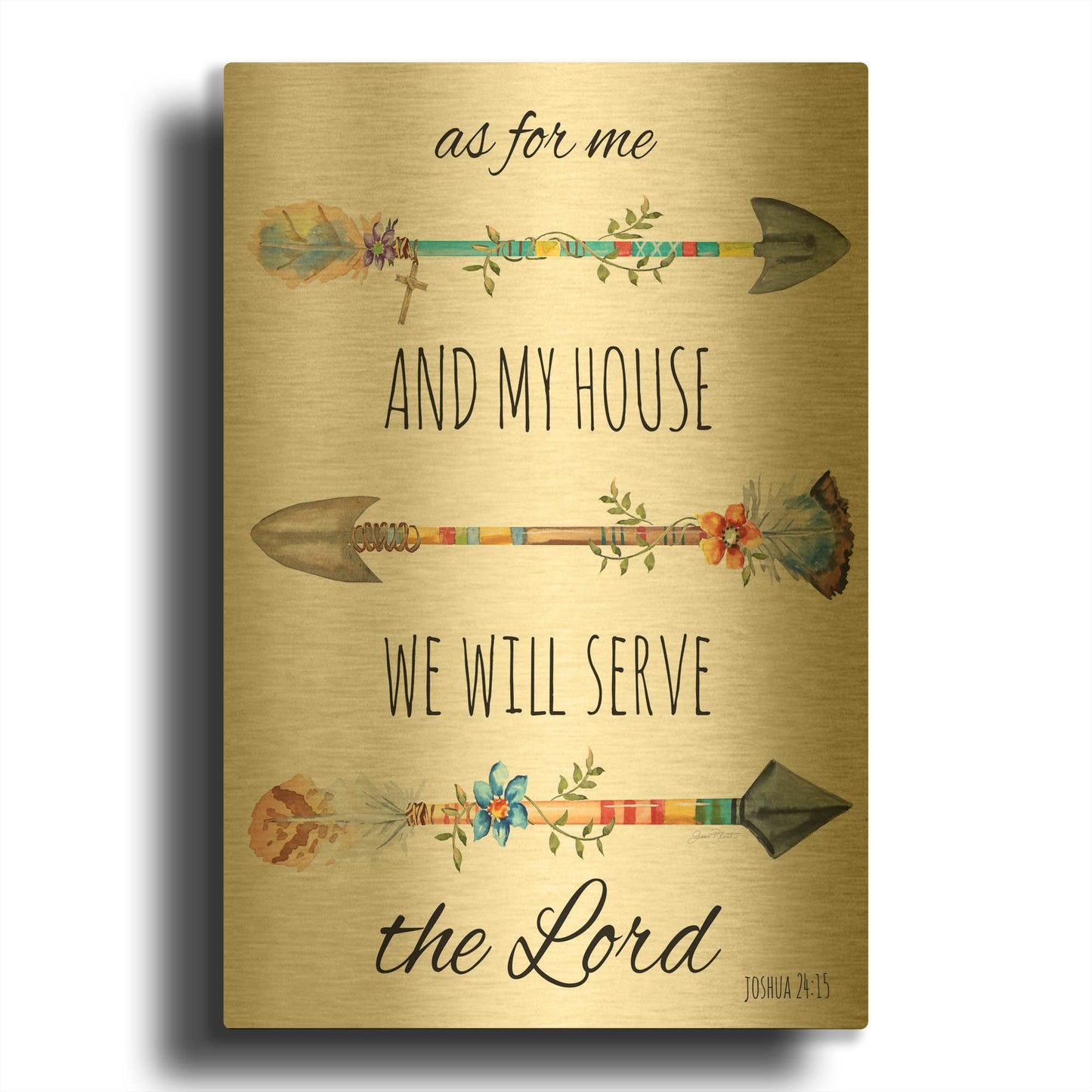 'Spiritual Arrows A' By Jean Plout Gold Metal Wall Art