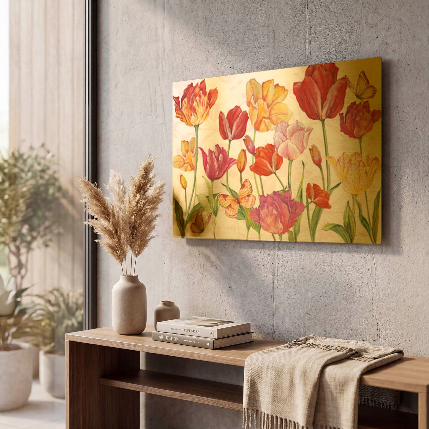 'Springtime Botanicals A' By Jean Plout Gold Metal Wall Art