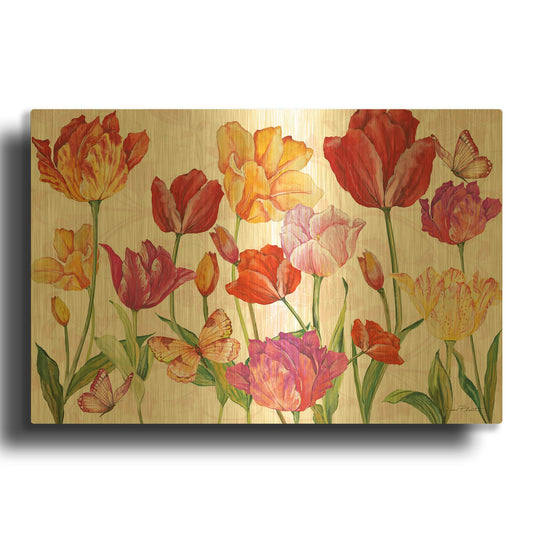 'Springtime Botanicals A' By Jean Plout Gold Metal Wall Art