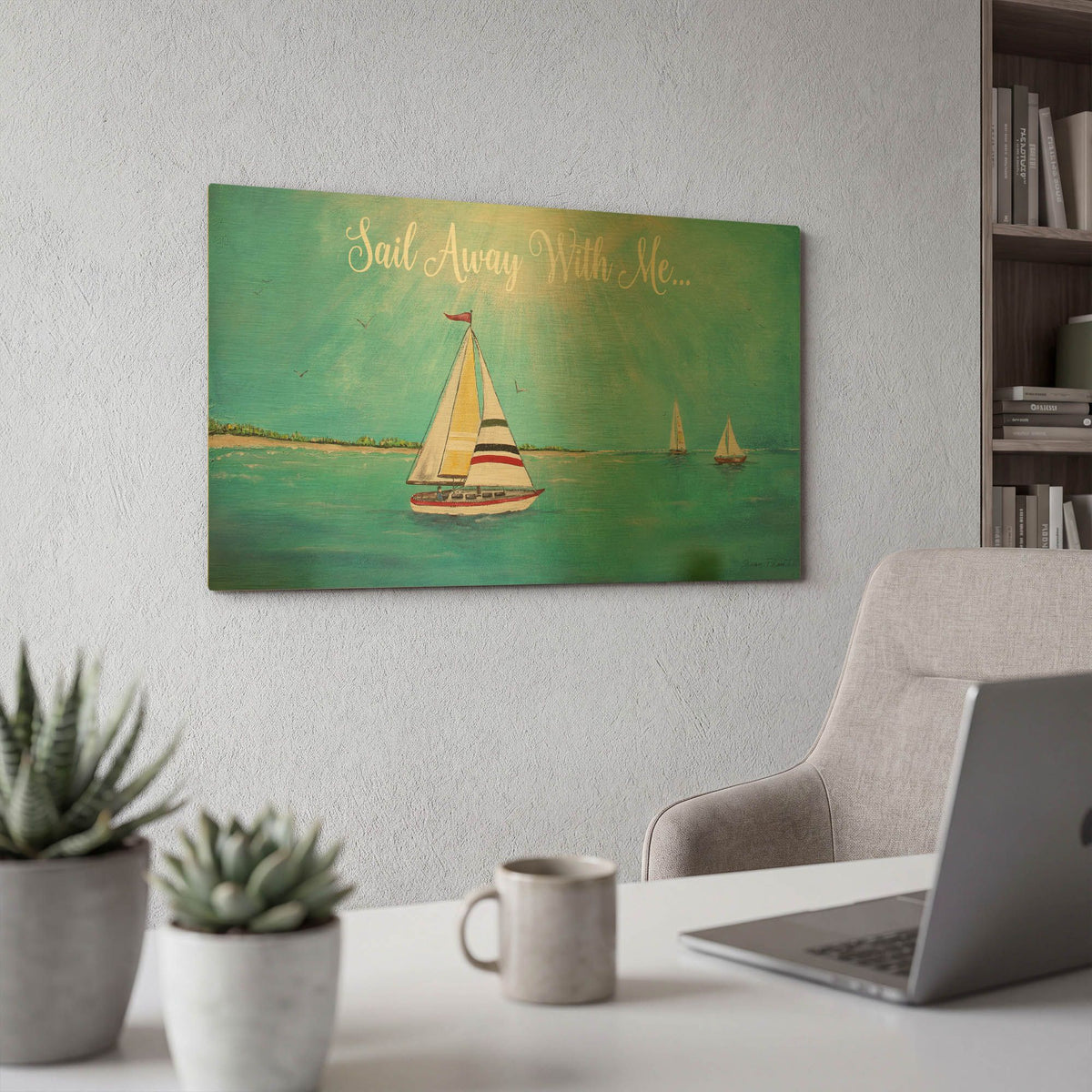 'Summer Breeze B C' By Jean Plout Gold Metal Wall Art