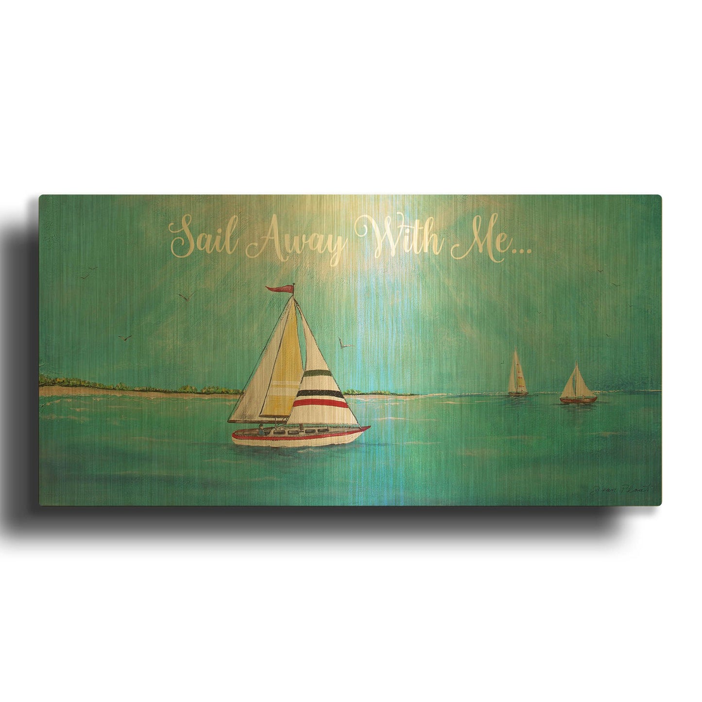 'Summer Breeze B C' By Jean Plout Gold Metal Wall Art