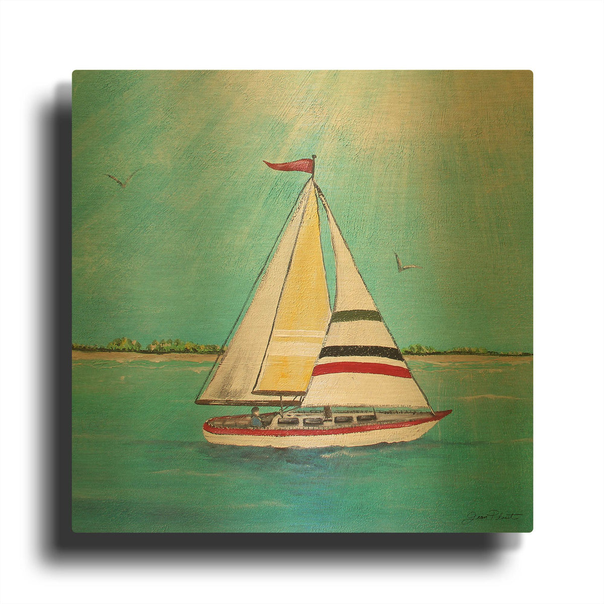 'Summer Breeze D' By Jean Plout Gold Metal Wall Art