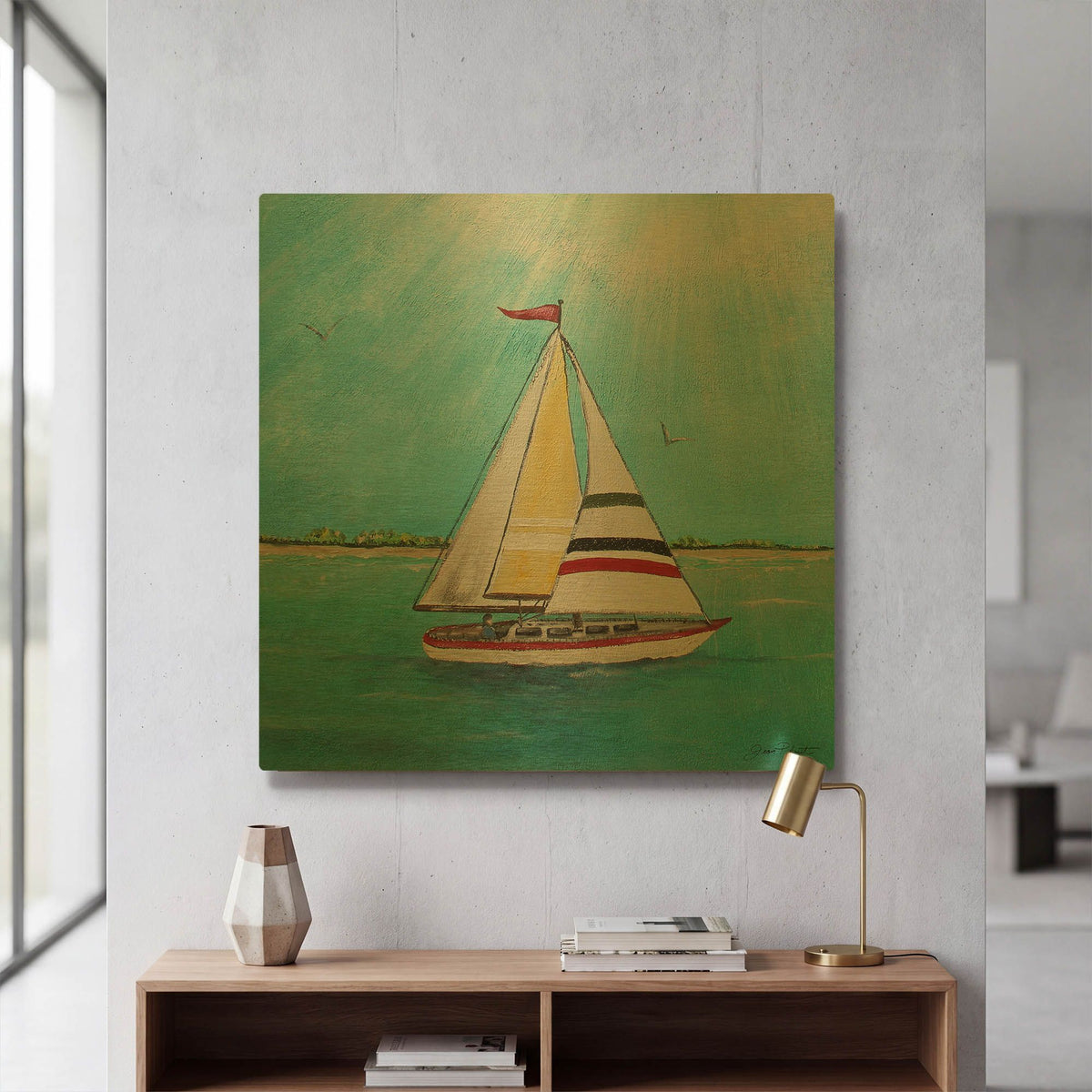 'Summer Breeze D' By Jean Plout Gold Metal Wall Art