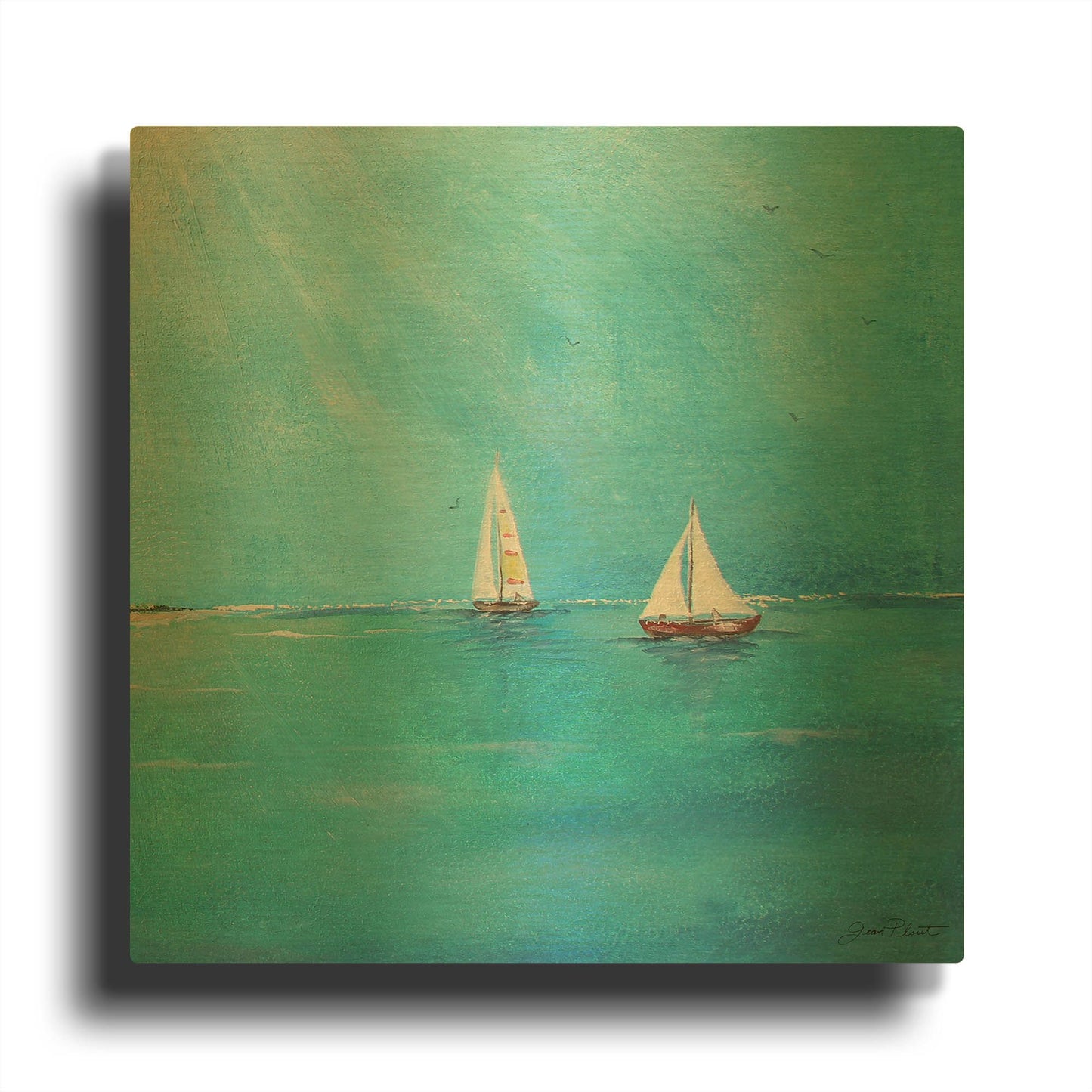 'Summer Breeze E' By Jean Plout Gold Metal Wall Art