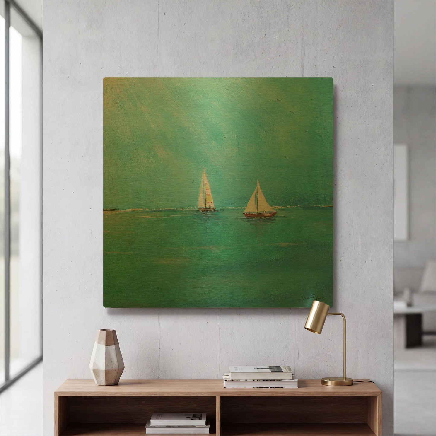 'Summer Breeze E' By Jean Plout Gold Metal Wall Art