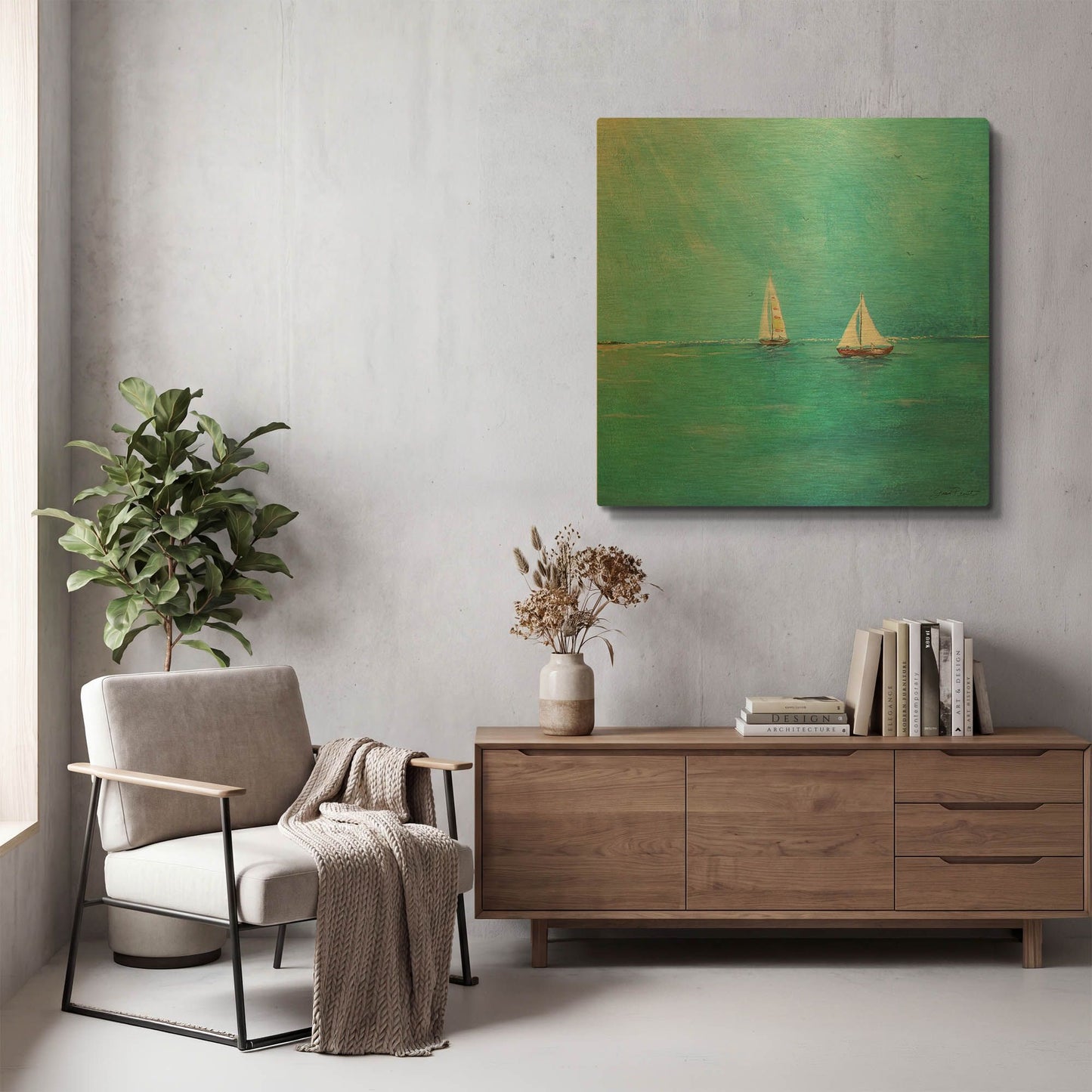 'Summer Breeze E' By Jean Plout Gold Metal Wall Art