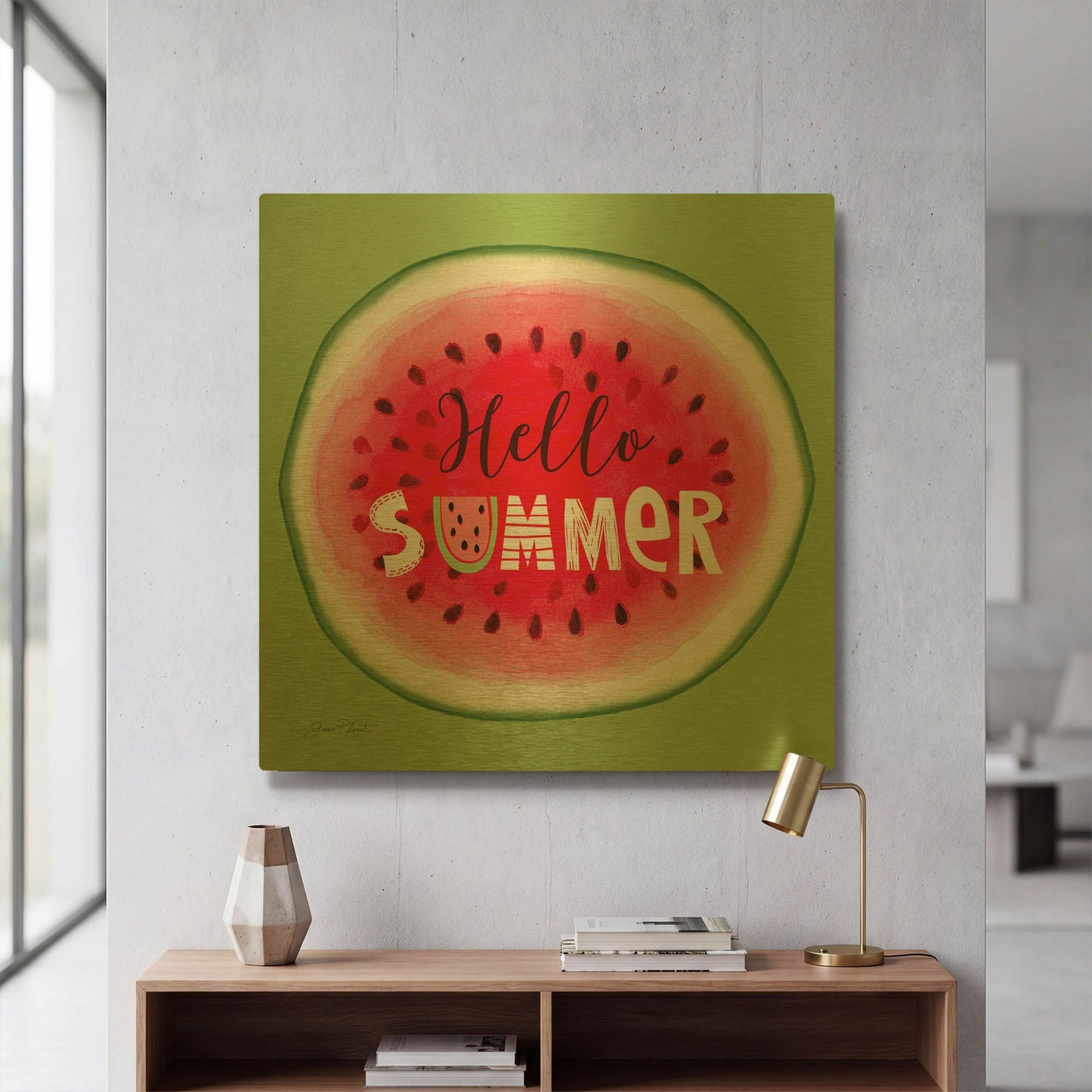 'Summer Fun B' By Jean Plout Gold Metal Wall Art