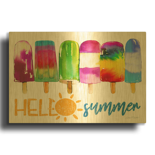 'Summer Fun C' By Jean Plout Gold Metal Wall Art