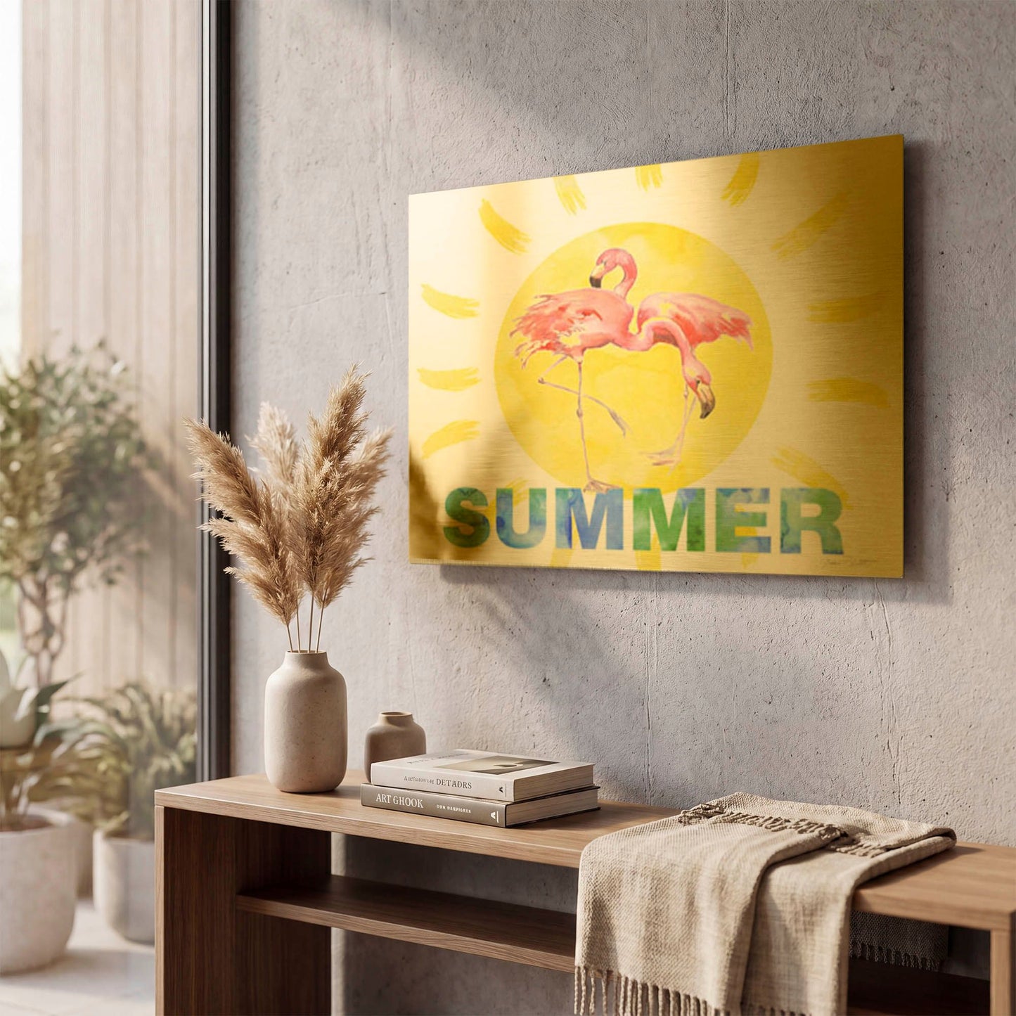 'Summer Fun D' By Jean Plout Gold Metal Wall Art