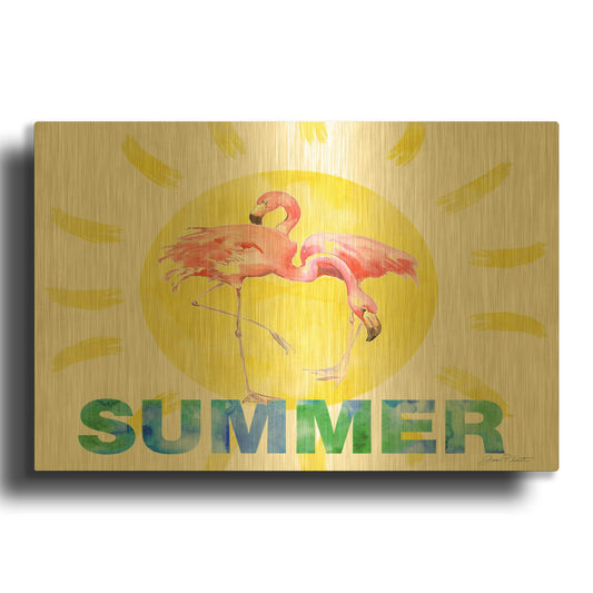 'Summer Fun D' By Jean Plout Gold Metal Wall Art
