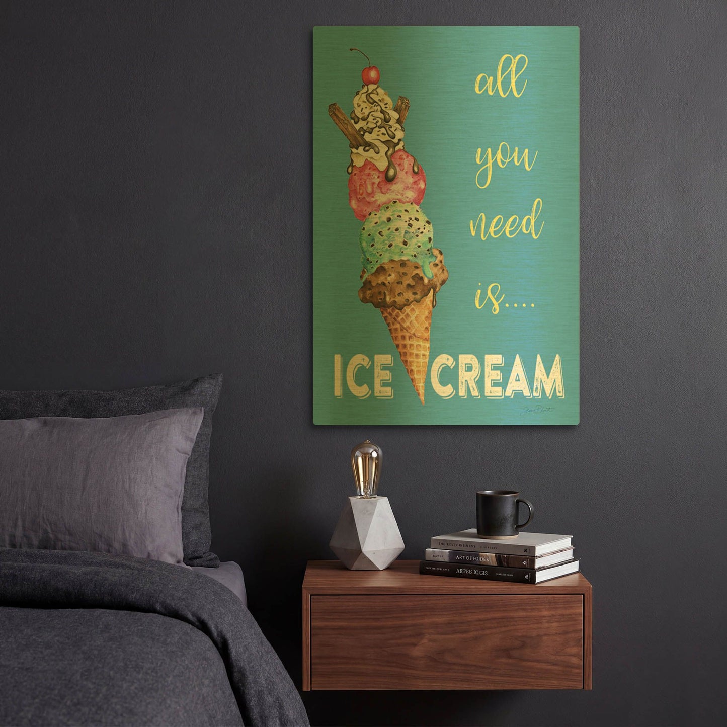 'Summer Fun F' By Jean Plout Gold Metal Wall Art
