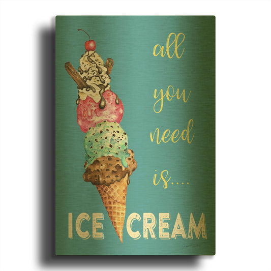'Summer Fun F' By Jean Plout Gold Metal Wall Art