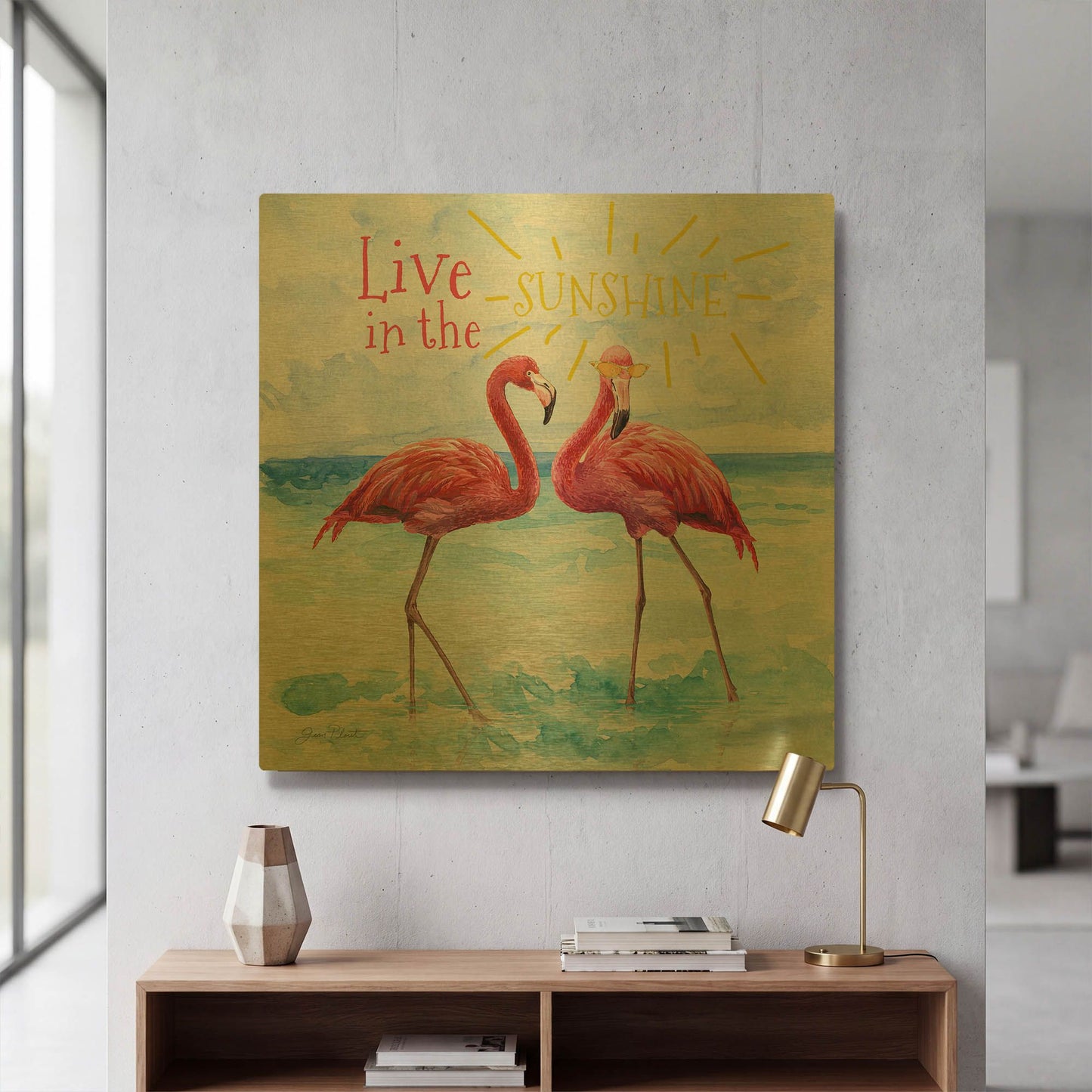'Summer Fun I' By Jean Plout Gold Metal Wall Art
