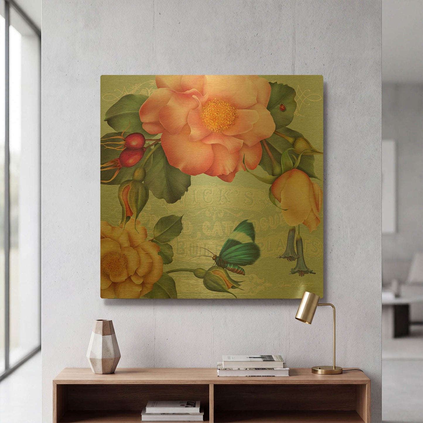 'Summer Gifts A' By Jean Plout Gold Metal Wall Art