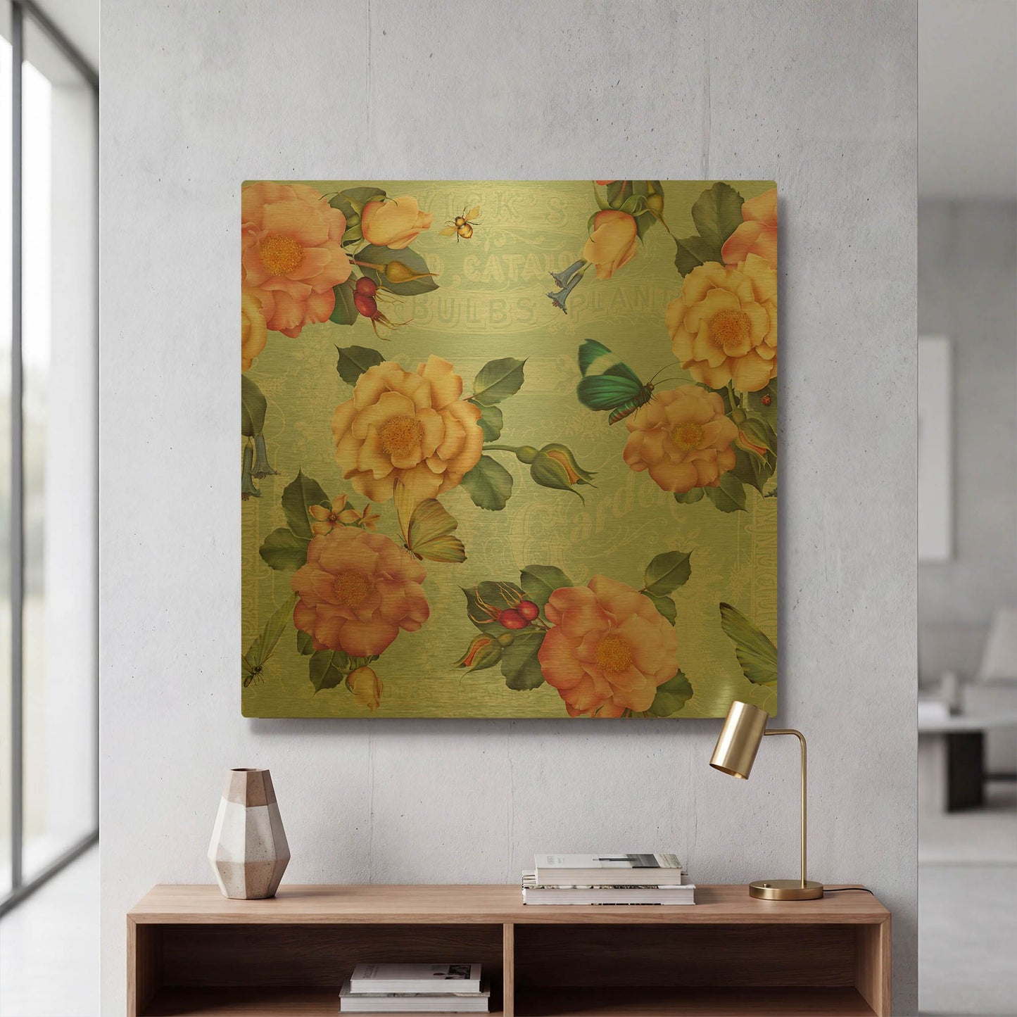 'Summer Gifts C' By Jean Plout Gold Metal Wall Art