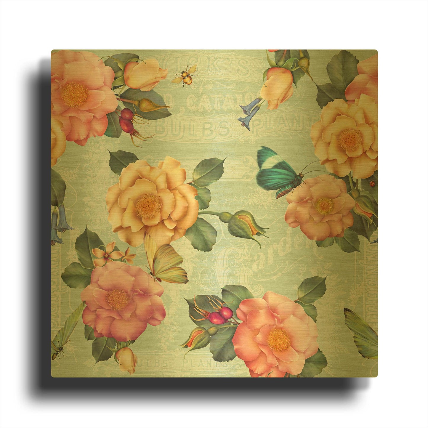 'Summer Gifts C' By Jean Plout Gold Metal Wall Art