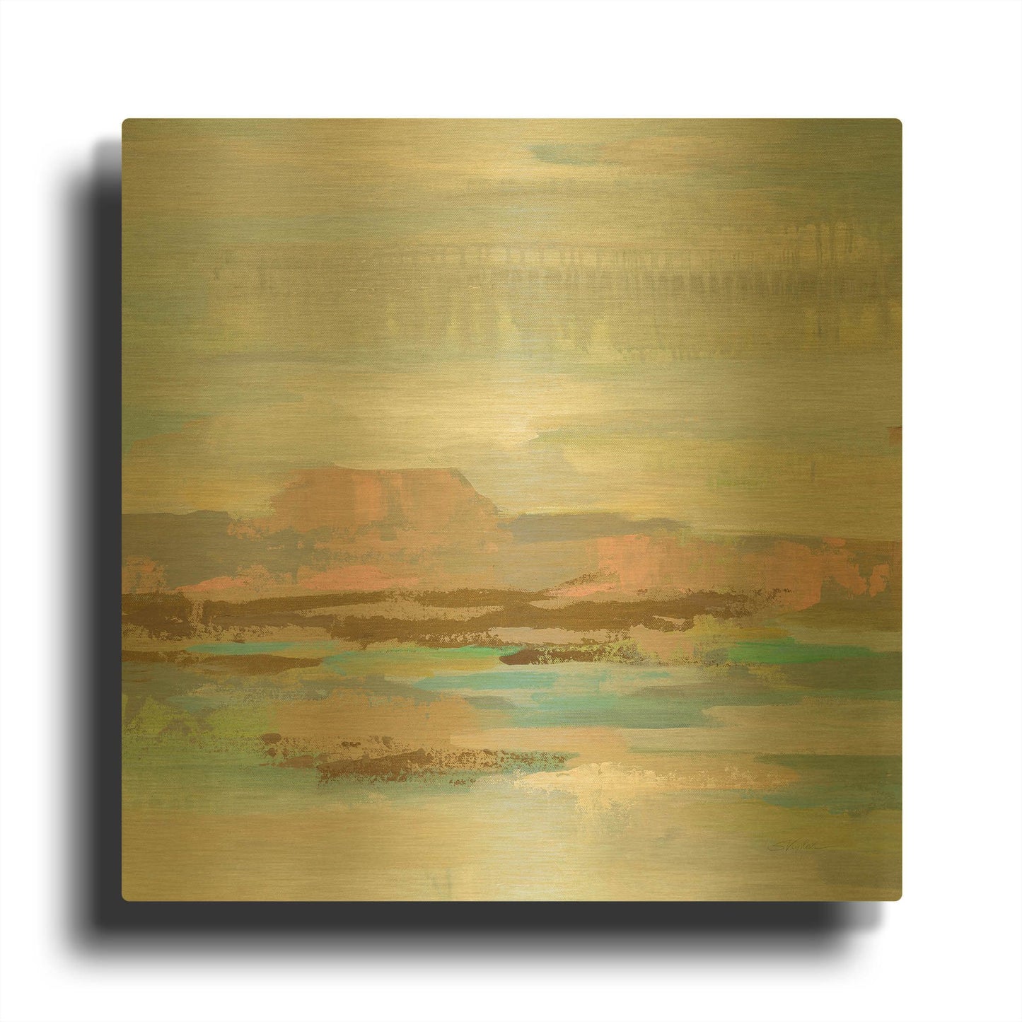 'Spring Desert II' By Silvia Vassileva Gold Metal Wall Art
