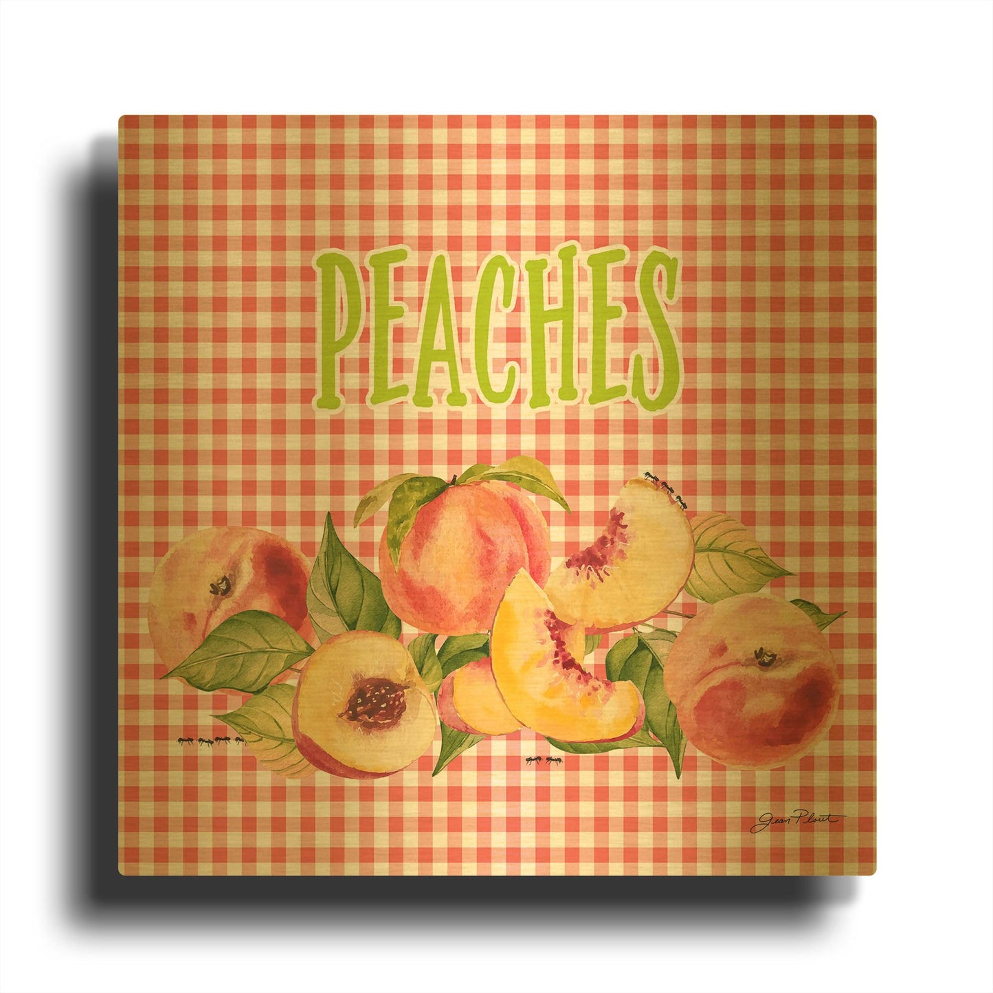 'Summertime Peaches A' By Jean Plout Gold Metal Wall Art