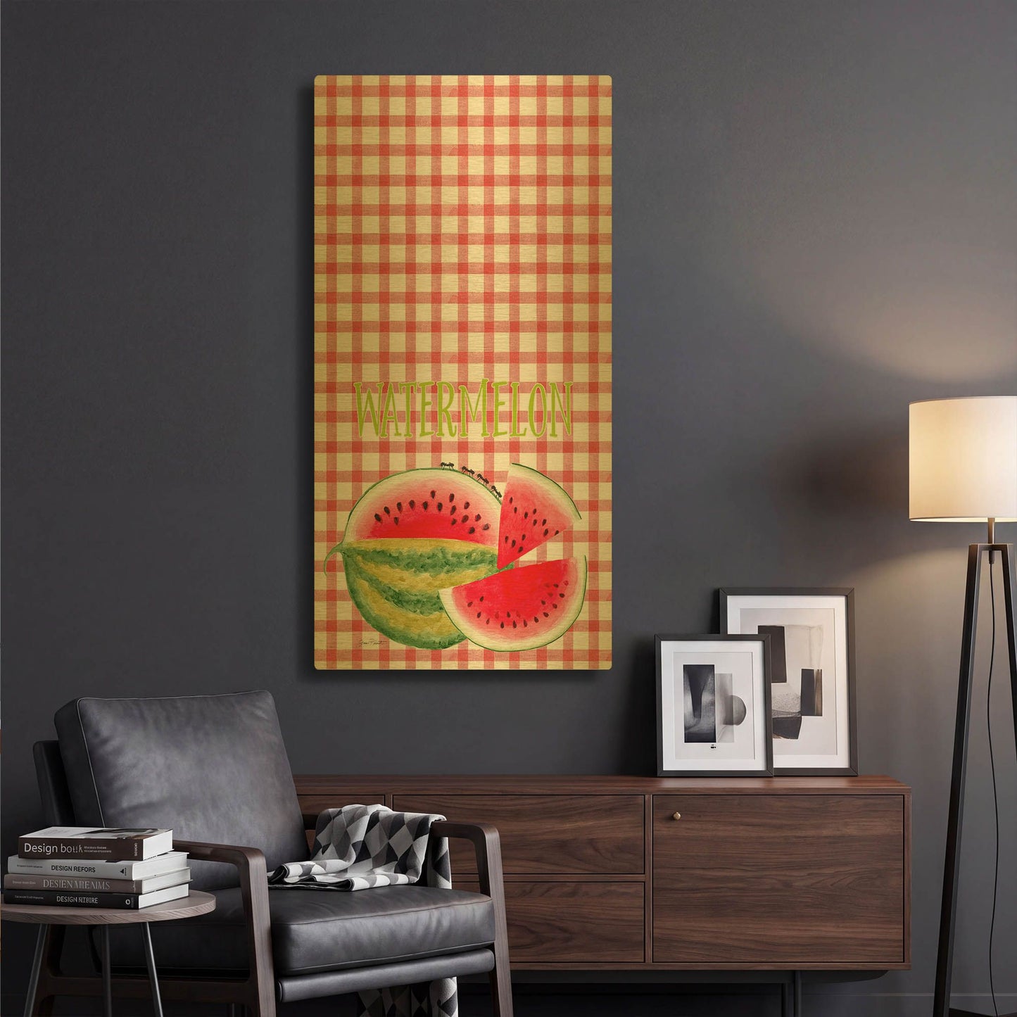 'Summertime Watermelons 2' By Jean Plout Gold Metal Wall Art