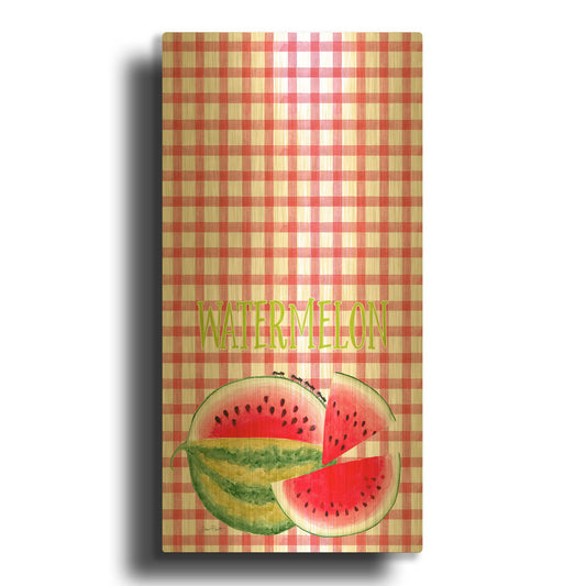 'Summertime Watermelons 2' By Jean Plout Gold Metal Wall Art