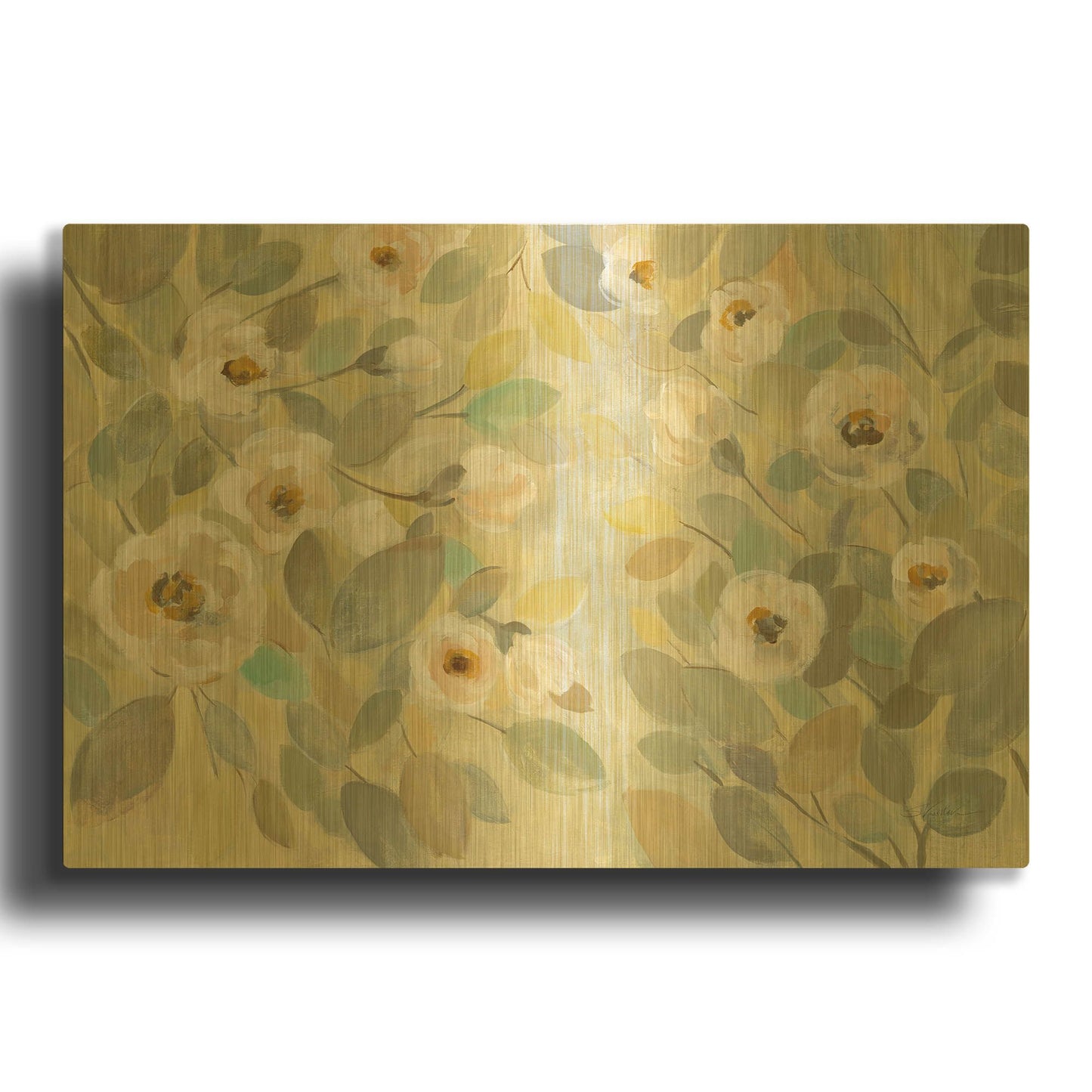 'Blooming Branches' By Silvia Vassileva Gold Metal Wall Art