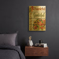 'Thanksgiving G' By Jean Plout Gold Metal Wall Art