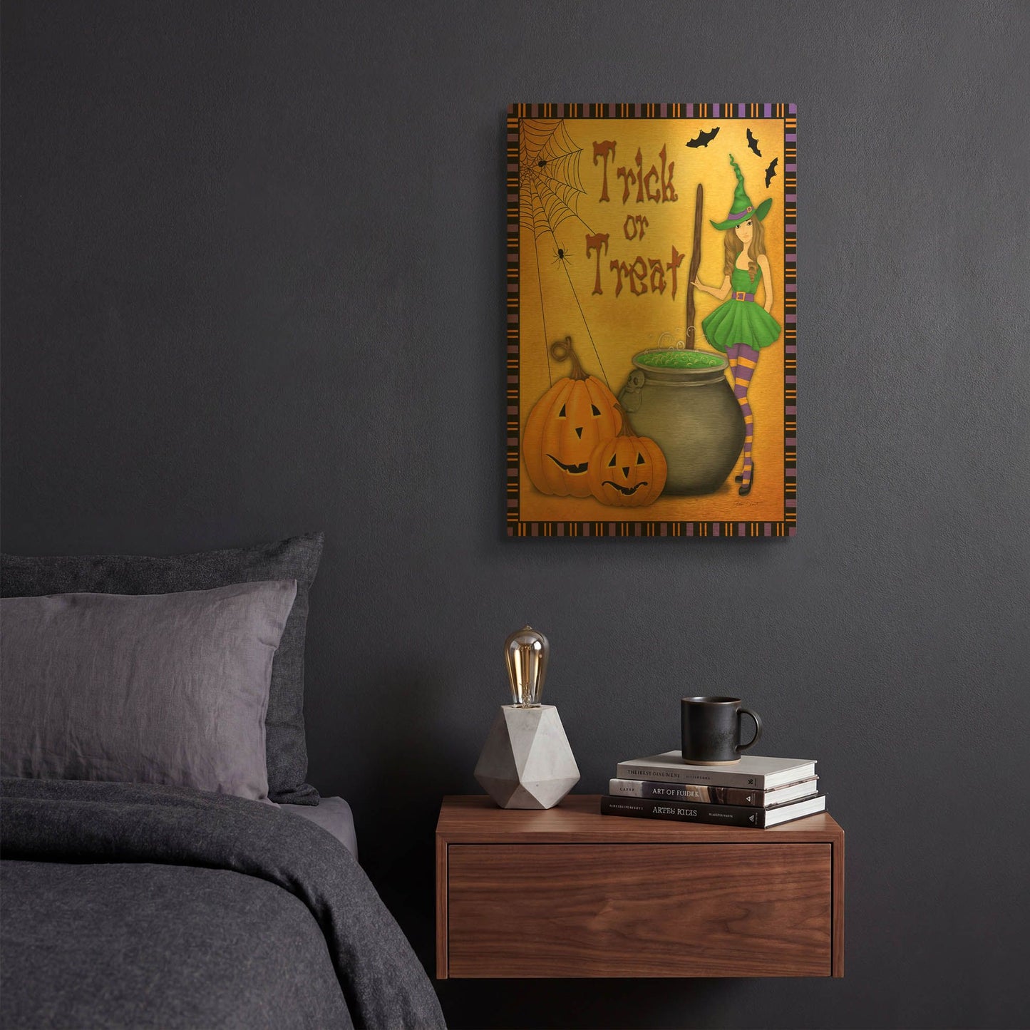 'Trick Or Treat' By Jean Plout Gold Metal Wall Art