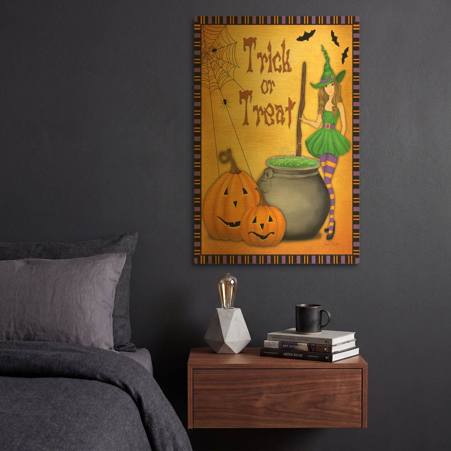 'Trick Or Treat' By Jean Plout Gold Metal Wall Art