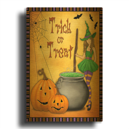 'Trick Or Treat' By Jean Plout Gold Metal Wall Art