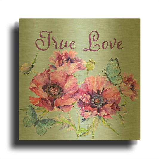 'True Love' By Jean Plout Gold Metal Wall Art