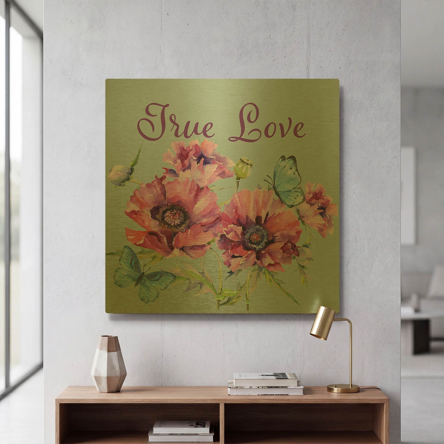'True Love' By Jean Plout Gold Metal Wall Art