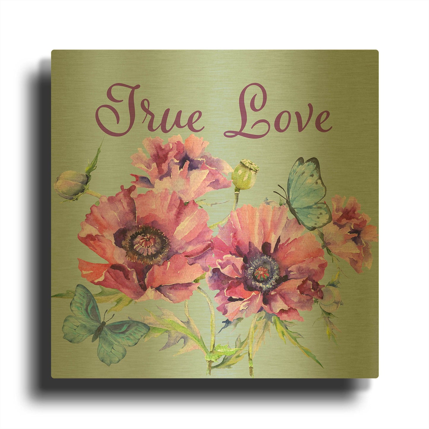 'True Love' By Jean Plout Gold Metal Wall Art