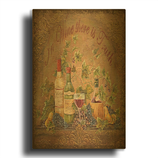 'Tuscan Inspirations Wine Painting Truth' By Jean Plout Gold Metal Wall Art