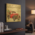 'Vintage Christmas Truck A' By Jean Plout Gold Metal Wall Art