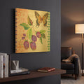 'Vintage Fruit Raspberries' By Jean Plout Gold Metal Wall Art