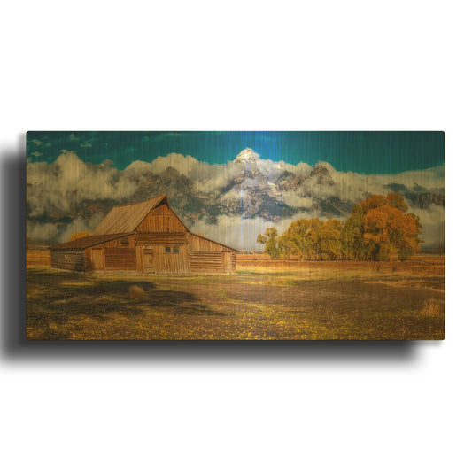 'Warm Morning Light in the Tetons' By Darren White Gold Metal Wall Art