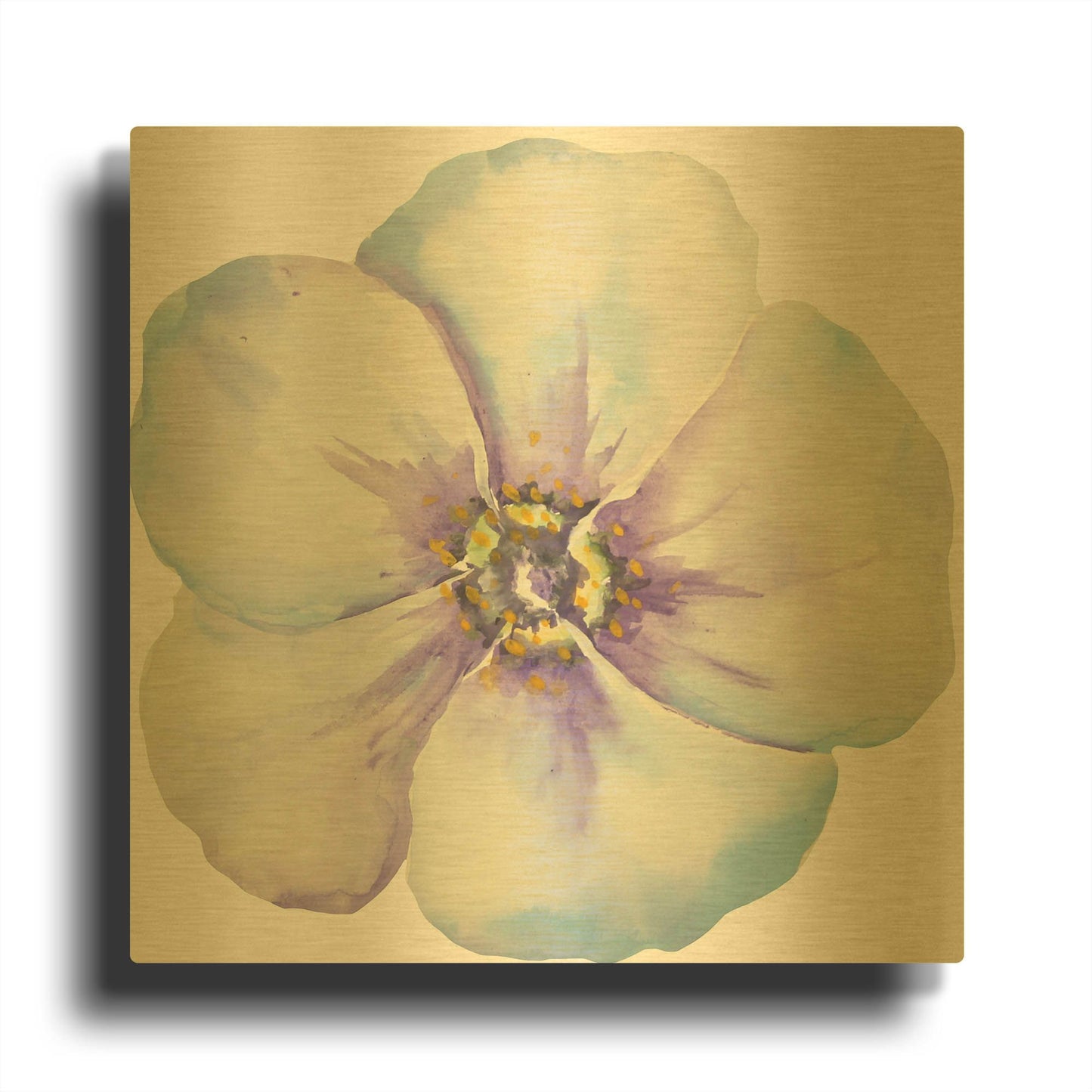 'Washy Pansie' By Jean Plout Gold Metal Wall Art