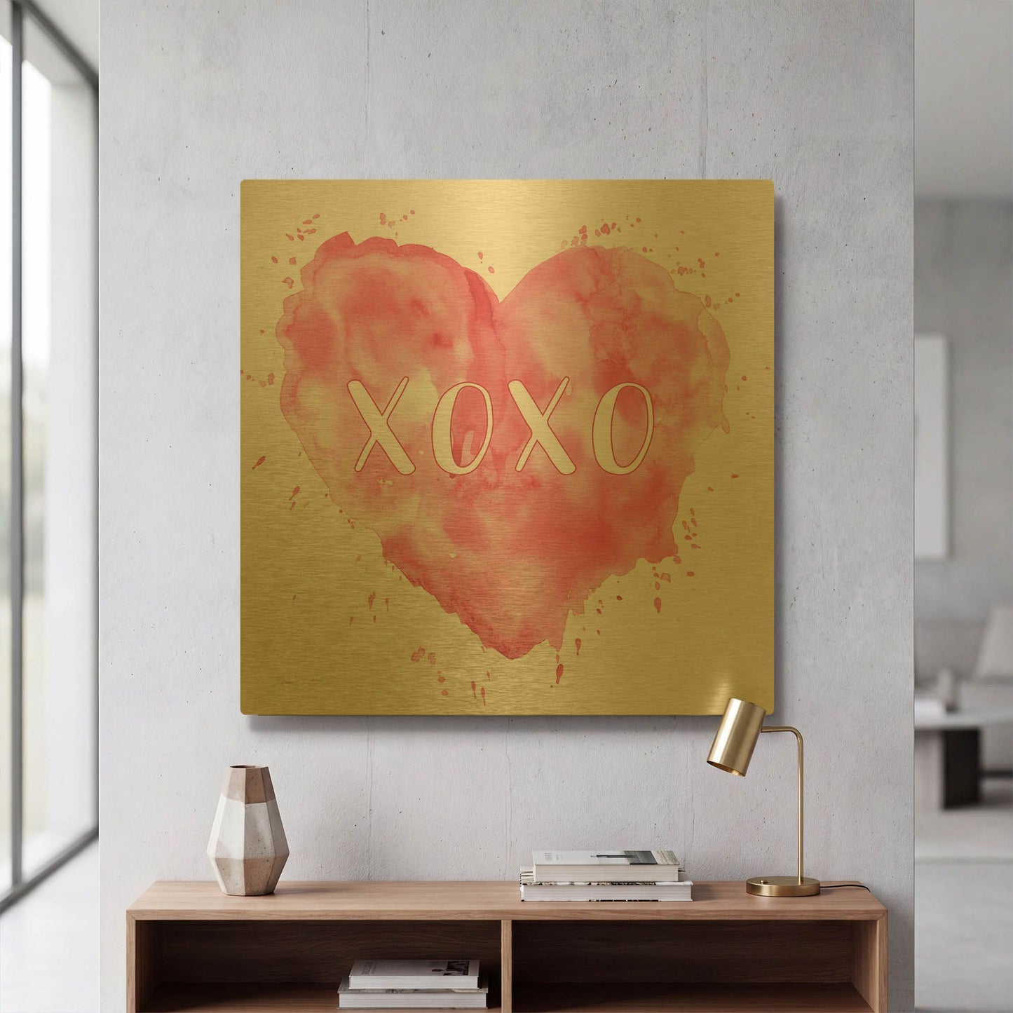 'Watercolor Heart C' By Jean Plout Gold Metal Wall Art