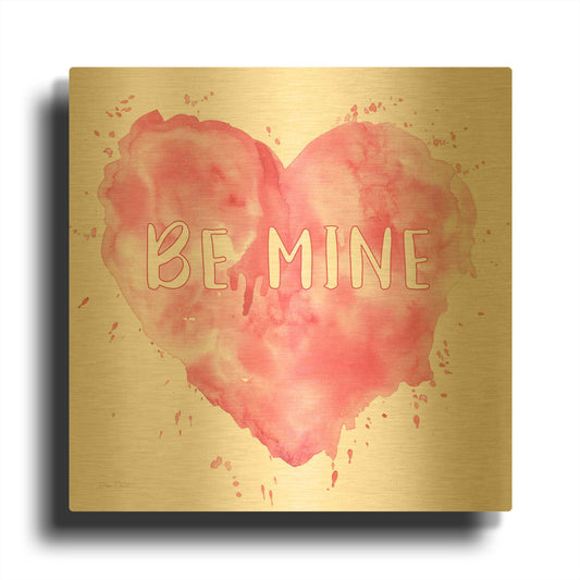'Watercolor Heart D' By Jean Plout Gold Metal Wall Art