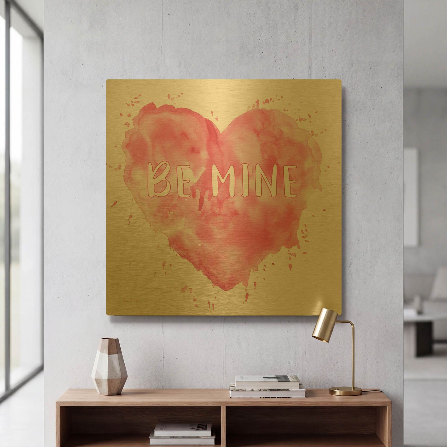 'Watercolor Heart D' By Jean Plout Gold Metal Wall Art