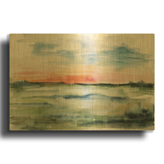 'Watercolor Landscape A' By Jean Plout Gold Metal Wall Art