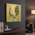 'Watercolor Rooster C' By Jean Plout Gold Metal Wall Art
