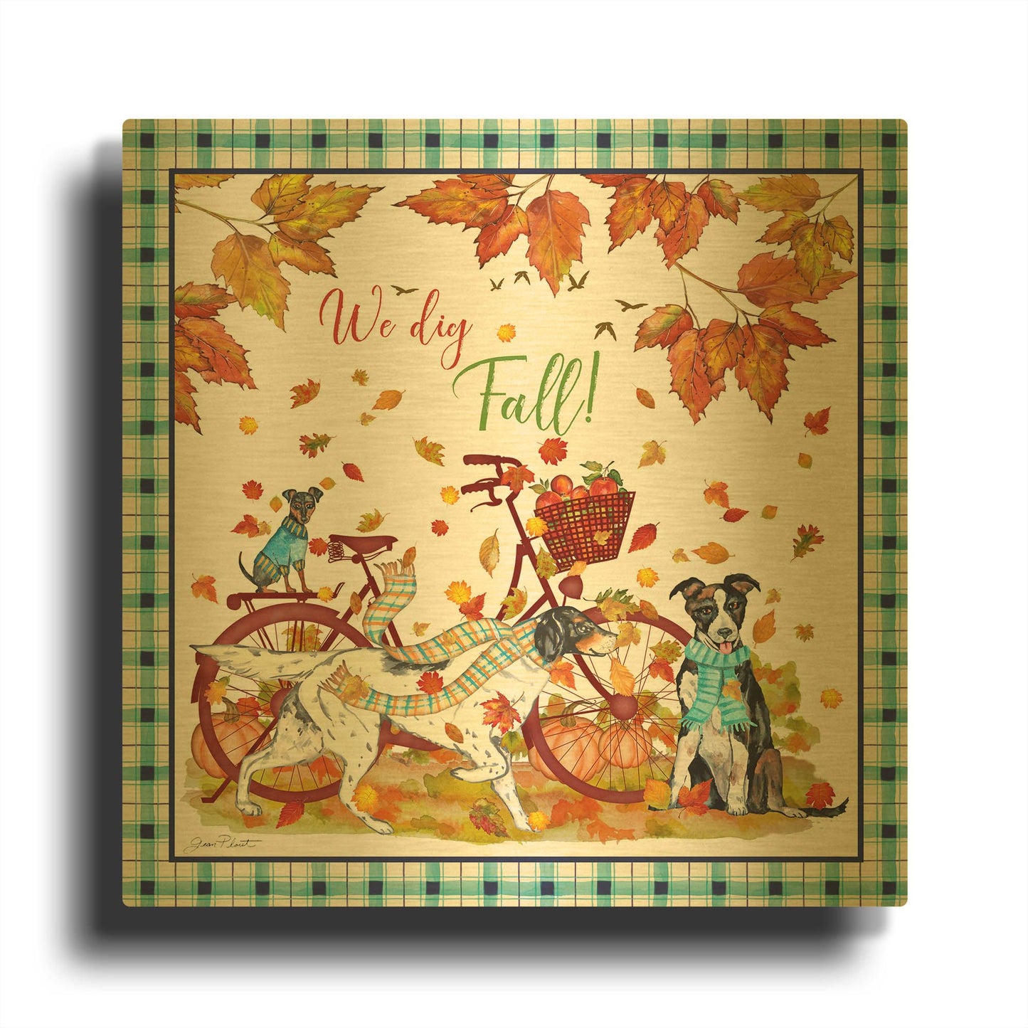 'We Dig Fall A' By Jean Plout Gold Metal Wall Art