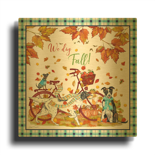 'We Dig Fall A' By Jean Plout Gold Metal Wall Art